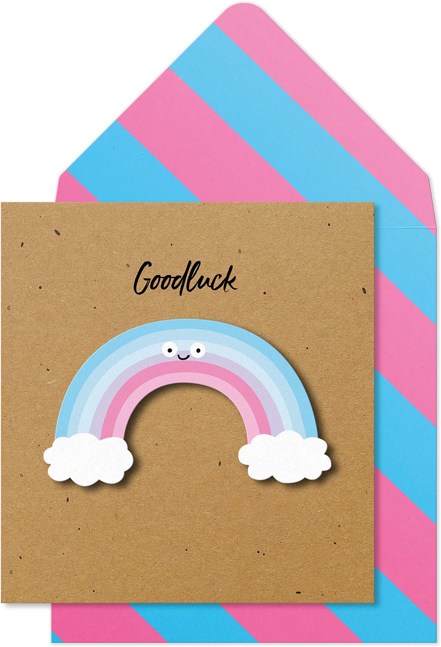 TacheGood Luck Rainbow Motivational 3D Greeting Card. Premium Handmade FSC® Certified Greeting Card With Envelope. For Him Her Colleagues Wife Husband Sister Brother Daughter Son Mum DadThe Forest Stewardship Council