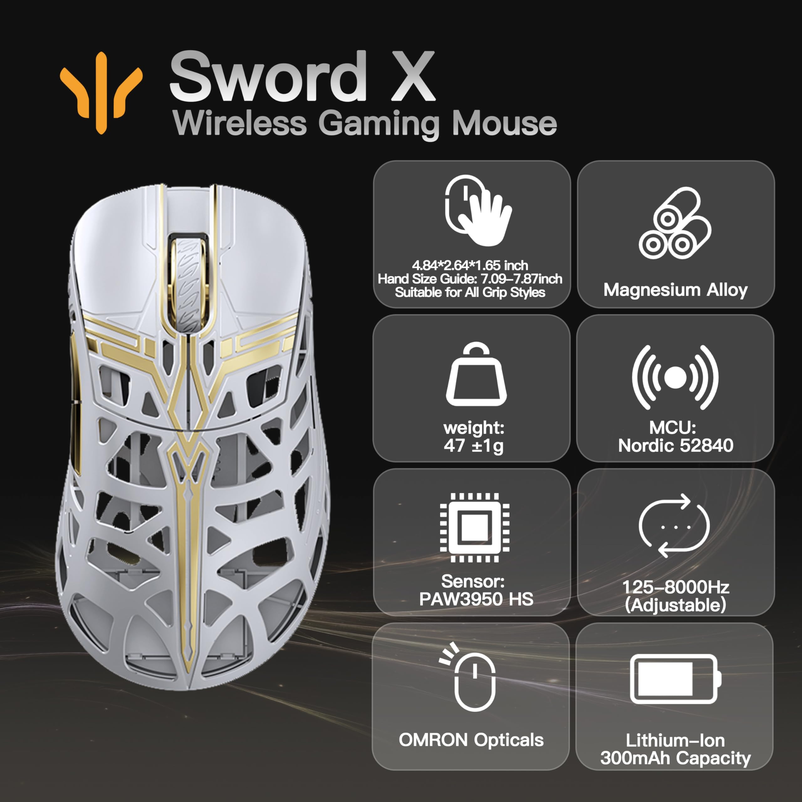 Amazon.com: KEEBMONKEY WLMOUSE Sword X Lightweight Magnesium Alloy 