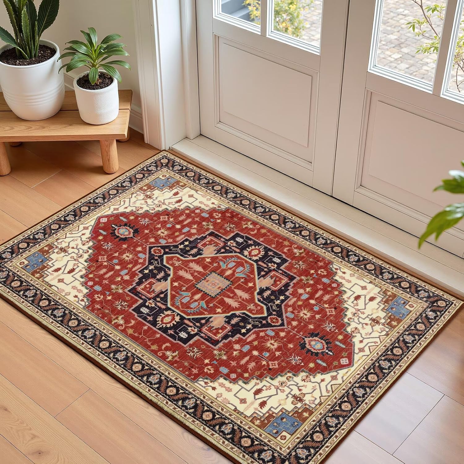 Amazon.com: Macgace 2x3 Orange Red Small Area Rug for Entryway, Soft ...