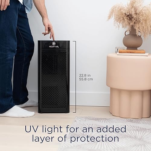 Miniatura 3 de Medify MA-40-UV - Purificador de aire con filtro HEPA H14 verdadero + luz UV, cobertura de 840 pies cuadrados, para alérgenos, humo de incendios
