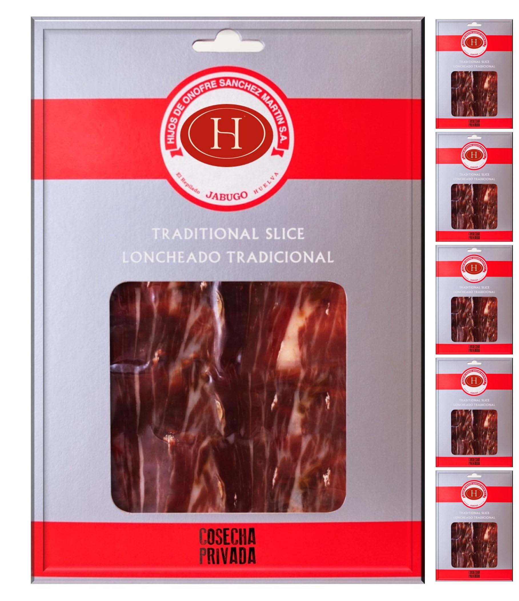 Palette de Jabugo 100 % gland - Envoi 24 - Sanchez Martin - Sélection Cosecha Privada - Envoi 24h - Vitola noire 100 % gland ibérique Huelva - Comprend étui cadeau couvre jambon (5 enveloppes, jamon)