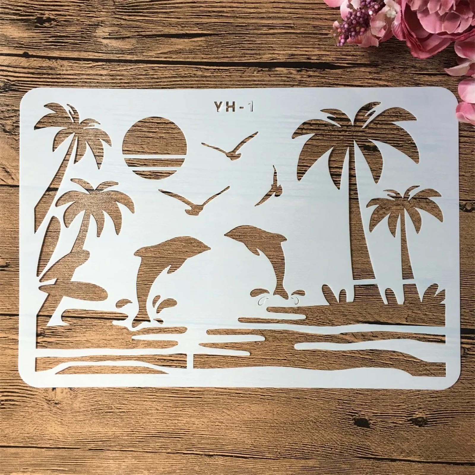 Stencil riutilizzabili, 16 pezzi, formato A4, 29 cm, stencil per pittura su legno, decorazione da parete per la casa