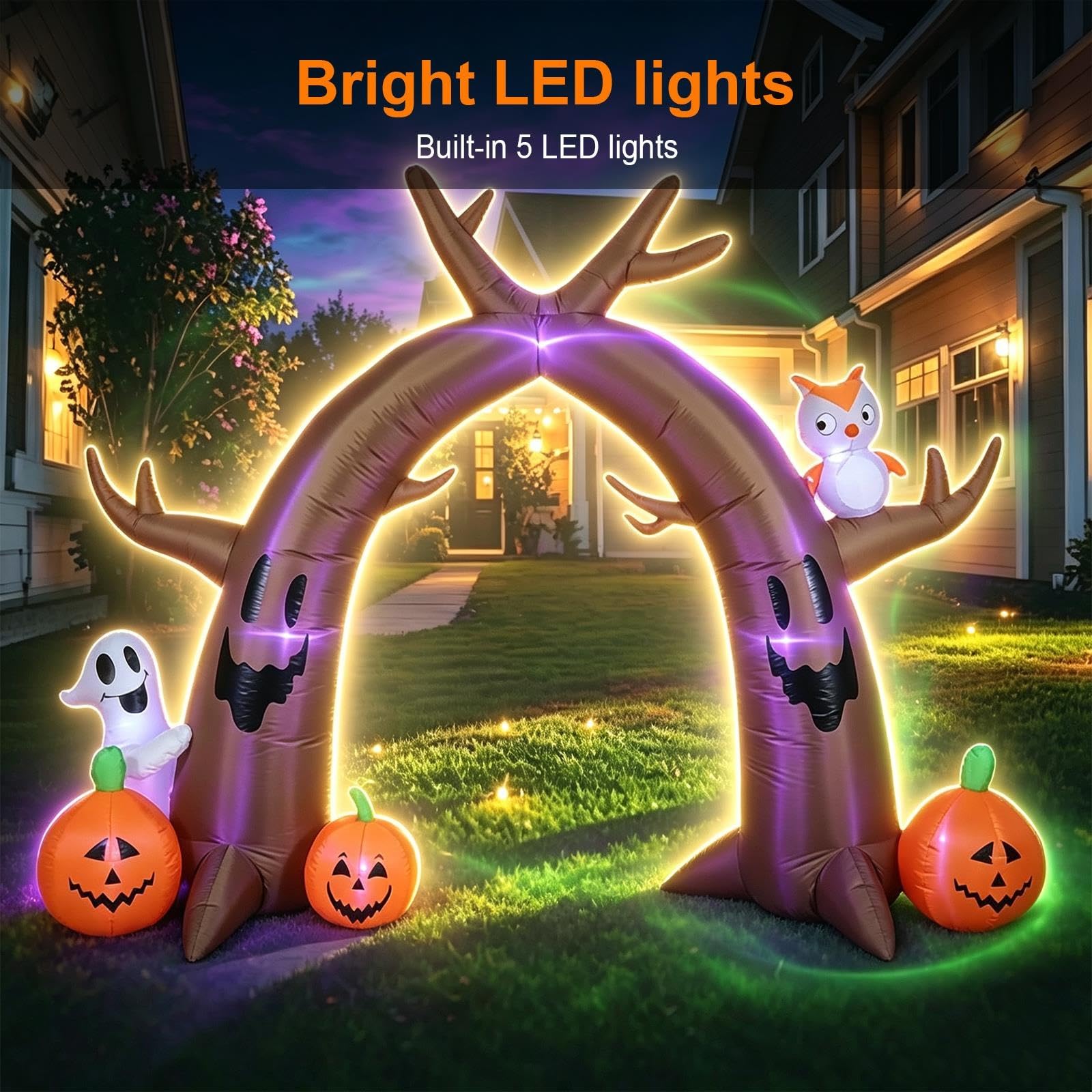 2.4M Nadmuchiwana Dekoracja Halloween Łuk Drzewa, Łuk Przejściowy