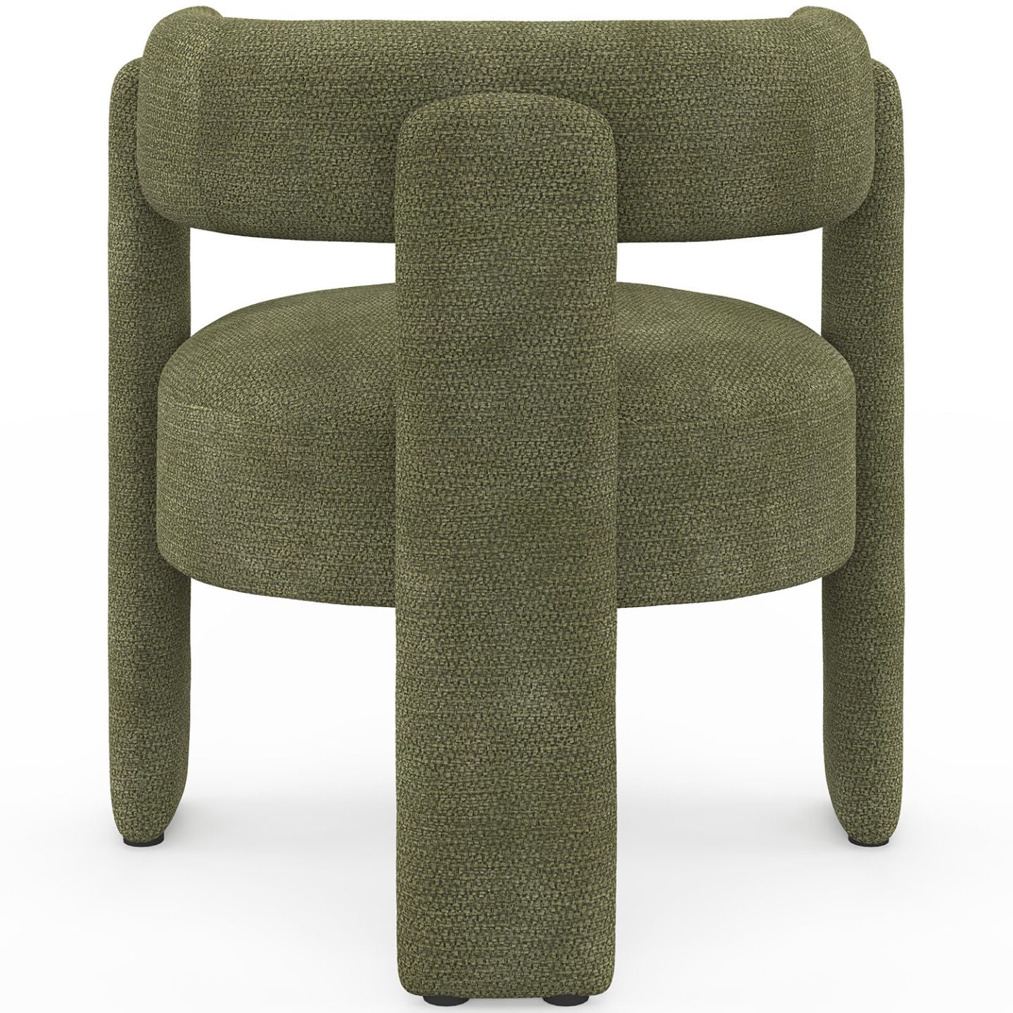 IDMarket - Fauteuil tripode Gustave Tissu Chenille Vert