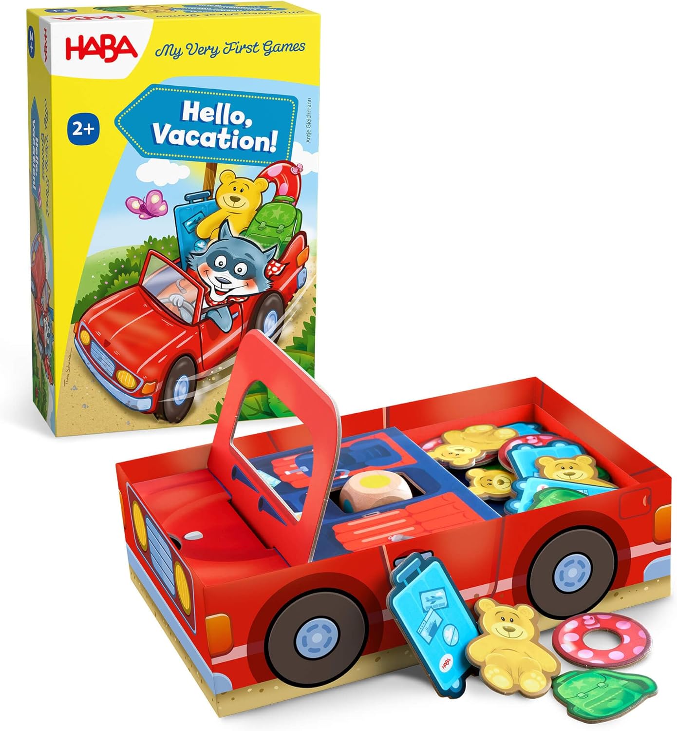 HABA My Very First Games: Hello Vacation – Color-Matching Toddler Game for Ages 2+, Preschool Learning Toy and Educational Toys for Kids with 3D Car