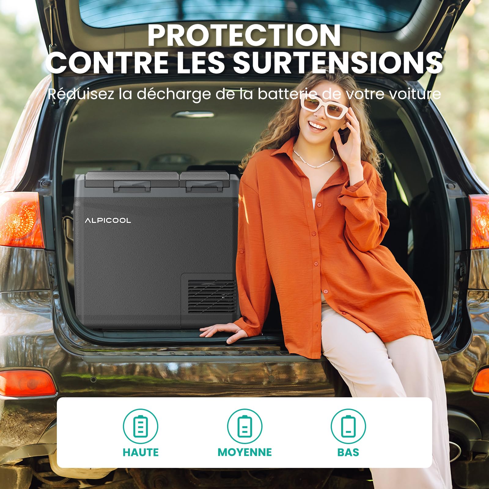 Alpicool KLS58 Réfrigérateur de Voiture 47L avec APP,Dual Zone Glacière à Compression 2026,12V/24V DC 100-240V AC,Frigo Voiture pour Camion,Camping,-20℃-20℃,Plateau à Glaçons Offert,Noire