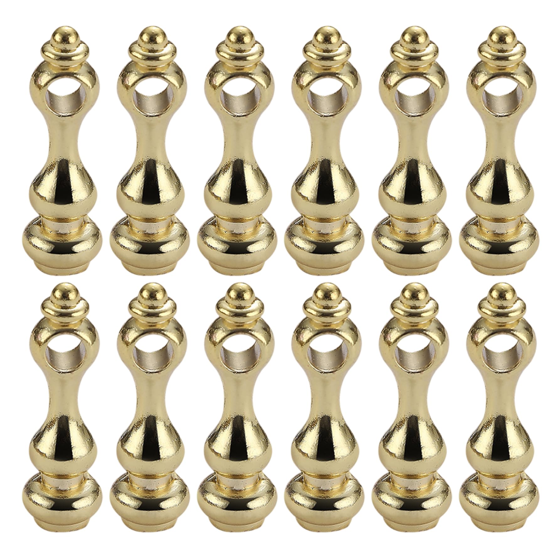 Peosaard Golden 12Pcs Gallery Rail 0.5X1.7" Alloy Shelf Rail Sturdy Metal Spindles For Staircase, Shelves, Wine Cabinet, Fence, Furniture, Gallery Rails For Shelves