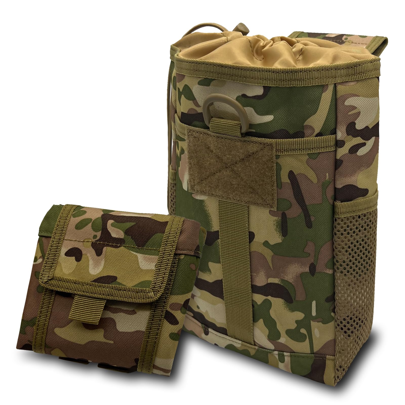 Chelvvg Molle Dump Pouch, Roll-Up Drawstring Magazine Utility Pouch, Folding Dump Bag, Military Utility Belt Ammo Pouch,Camouflage