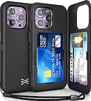 Vista 13 de TORU CX Slim para iPhone 14 Pro Funda Cartera Funda Protectora Resistente a Golpes de Servicio Pesado con Portador de Tarjetas Oculto y Ranura
