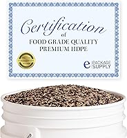 Vista 5 de Cubo de 5 galones con tapa hermética con sello gamma, almacenamiento de grado alimenticio, plástico HPDE de alta calidad, libre de BPA, cubo