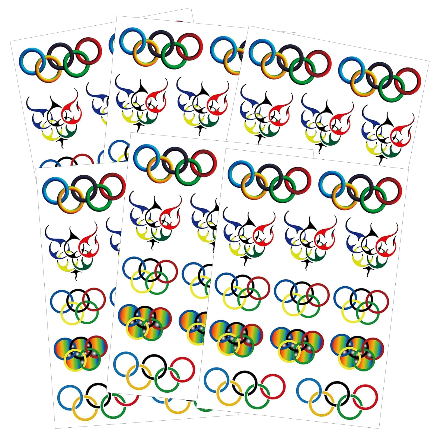 Temporary Olympic Rings Tattoos, 6-Sheet Flame Liberia | Ubuy, image size:1500x1500