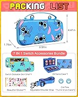 Vista 3 de Xinocy for Nintendo Switch Lite 7 in 1 Storage Accessories Kit with Travel Carrying Case+Switch Lite Protective Cover+Game Case