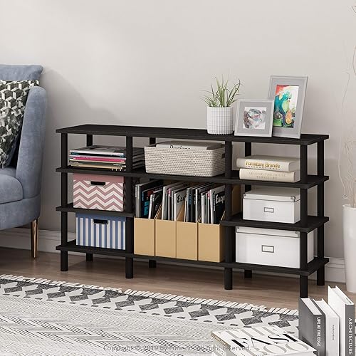 Miniatura 97 de FURINNO Gran centro de entretenimiento Turn-N-Tube, Espresso / Black Espresso,Roble francés,Negro -,Columbia Nogal/Negro,Marrón oscuro,2-Marrón