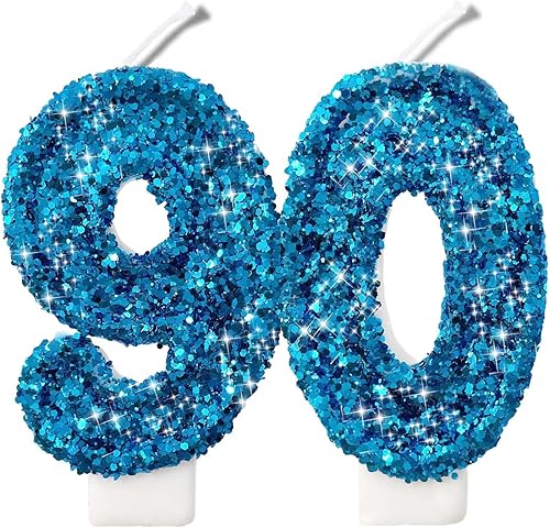 Miniatura 299 de Velas de números con purpurina de oro rosa de 2.8 pulgadas, muchos colores, regalos de cumpleaños de 22 años, velas de cumpleaños, velas de números