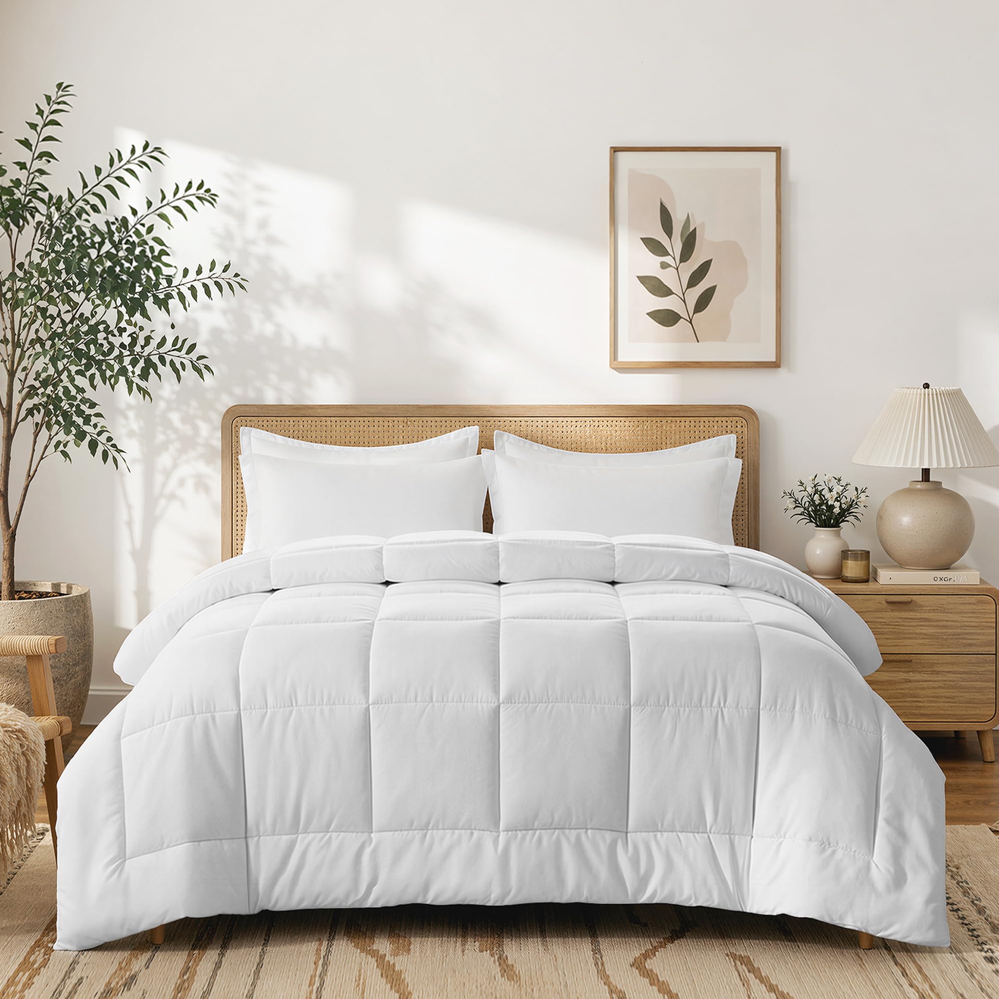 Piumino Letto Singolo 4 Stagioni 135x200 cm,Piumino Trapunta Morbido e Leggero,Caldo e Confortevole,Traspirante in Microfibra Facile da Curare Riempimento Caldo Bianco