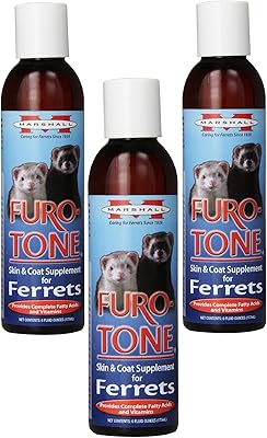 Marshall Furo Tone Vitamin Supplement for Ferrets 6 oz Each Supports Healthy Skin & Shiny Coat with Pharmaceutical Grade Fatty Acids Suitable for All Ages Pack of 3