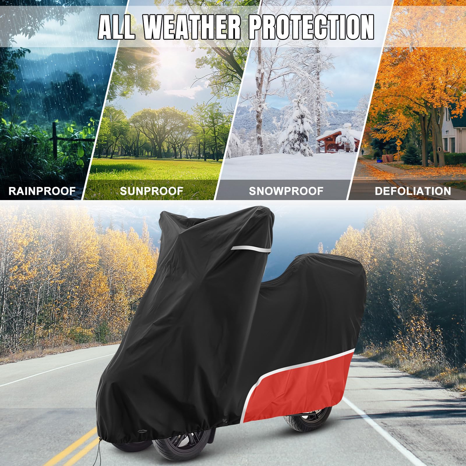 Funda de moto para exteriores, impermeable y resistente al invierno, de tela Oxford 420D, compatible con Piaggio MP3 250/310/300/350/400/500/530 (rojo)