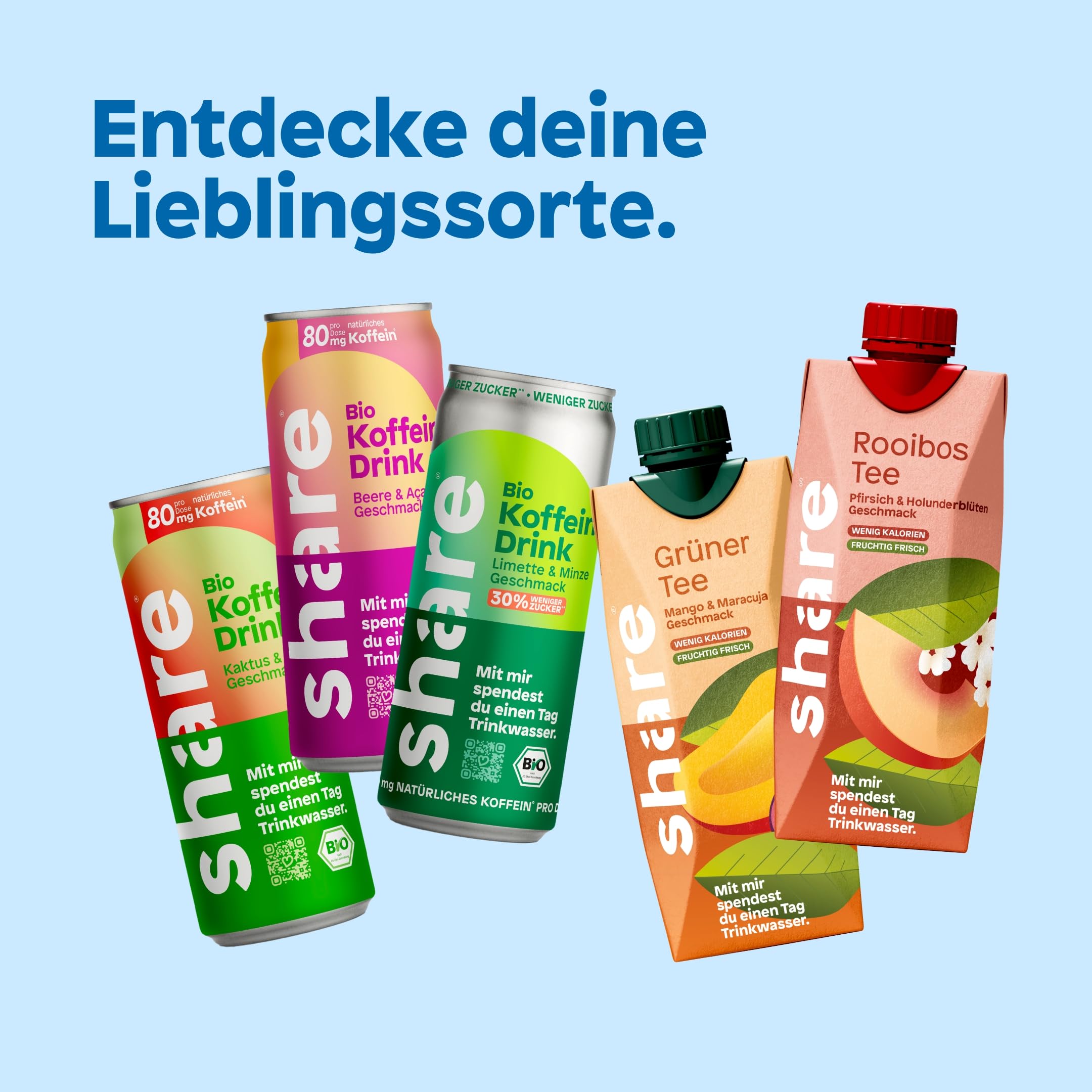 share Bio Spritzer Gurke Minze - Wasser mit Geschmack (24x330ml) | Ohne Zucker, 1 kcal pro 100 ml, Spritzig fruchtig – Bio-Mineralwasser ohne Zusatzstoffe – Jeder Kauf spendet