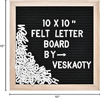 Vista 7 de Tablero de letras de fieltro con 294 letras, números y símbolos, tablero de mensajes intercambiable de 10 x 10 pulgadas con gancho de montaje