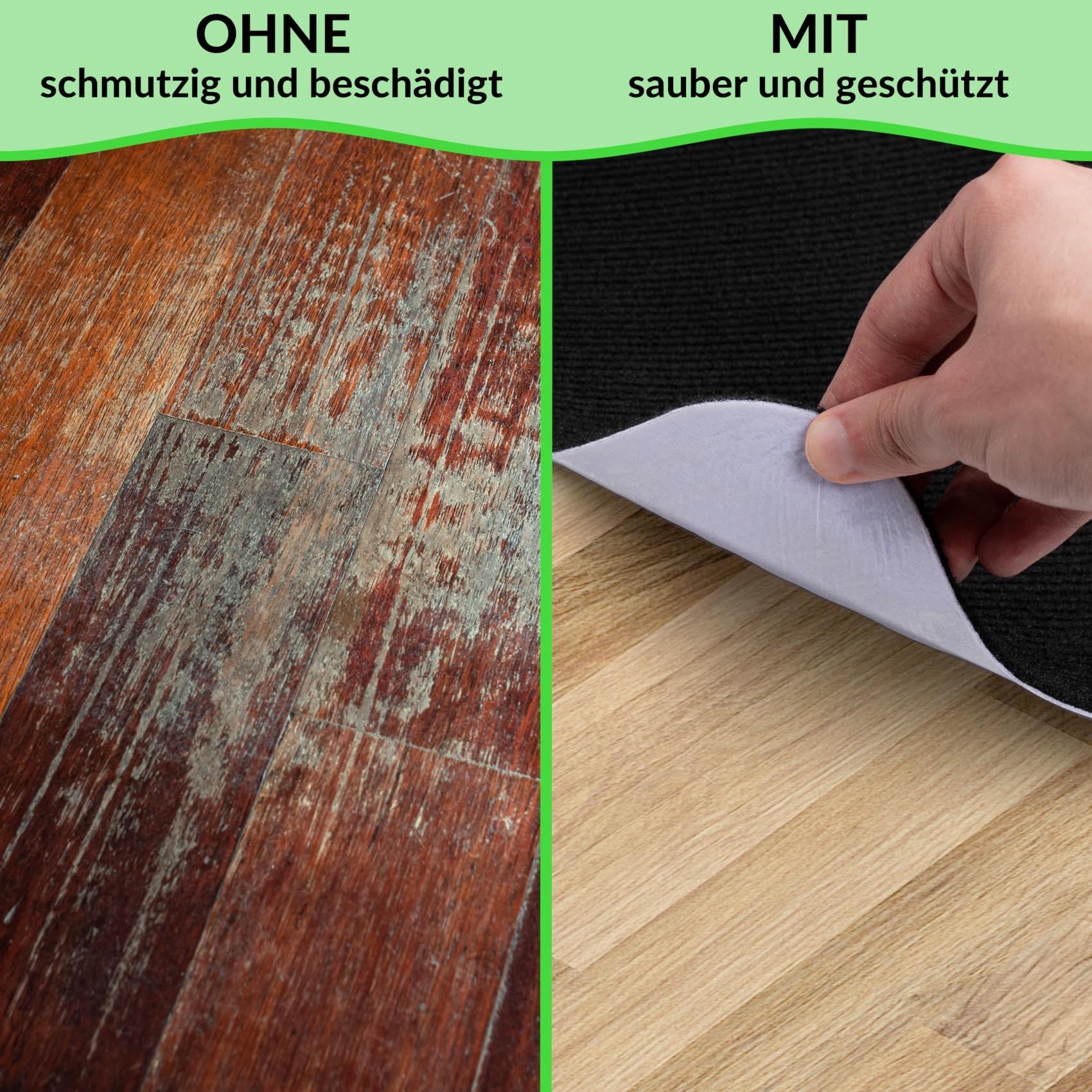Nemesis Tapis de protection de sol pour chaise de bureau - Antidérapant - Pour parquet et sols durs - Rond - 120 cm - Noir