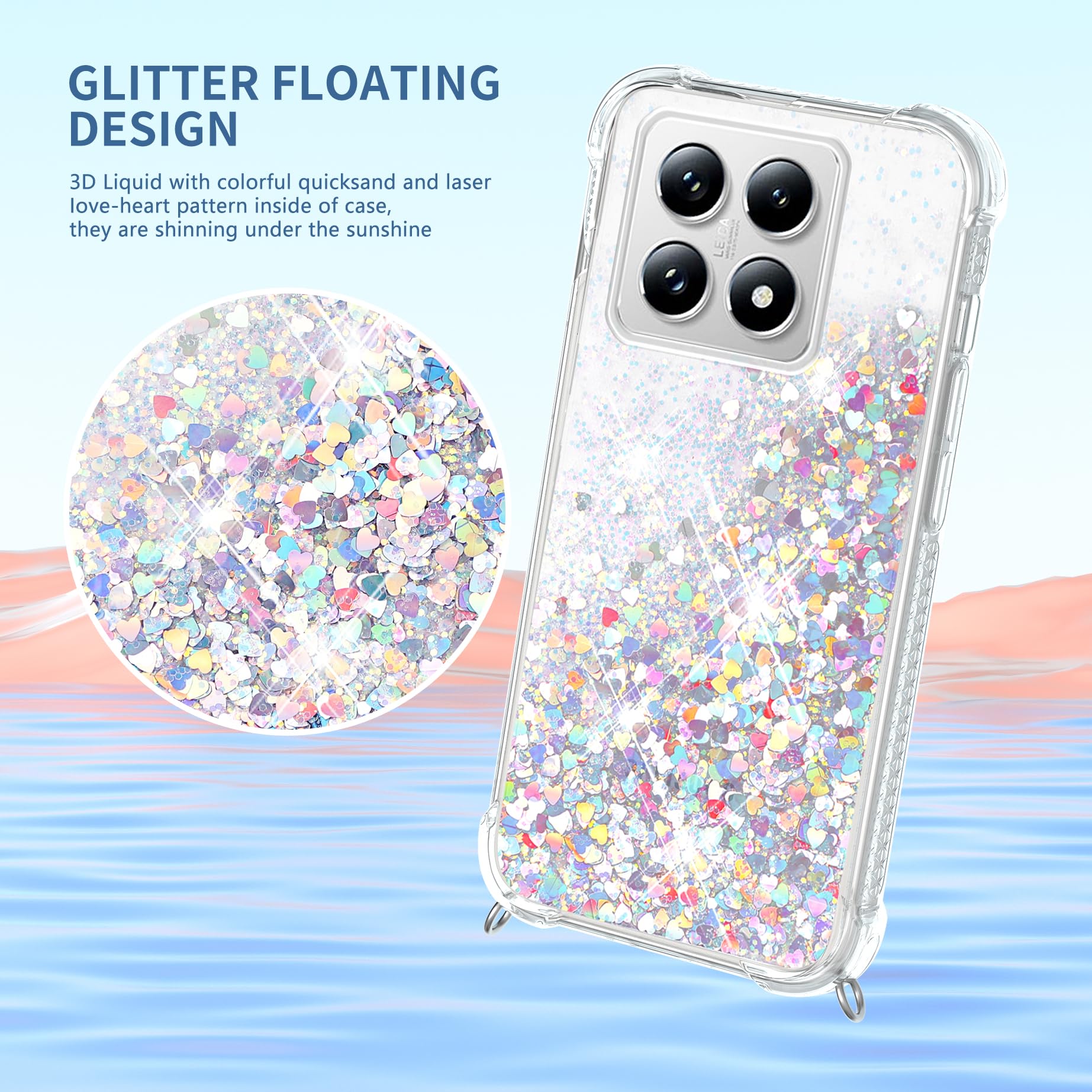 Funda Con Cuerda Para IPhone X/iPhone XS, Carcasa Transparente TPU Suave Silicona Cover Case Cubierta Con Colgante Ajustable Collar Correa De Cuello Cadena Cordón/Funda Colgante Movil Con Cuerda