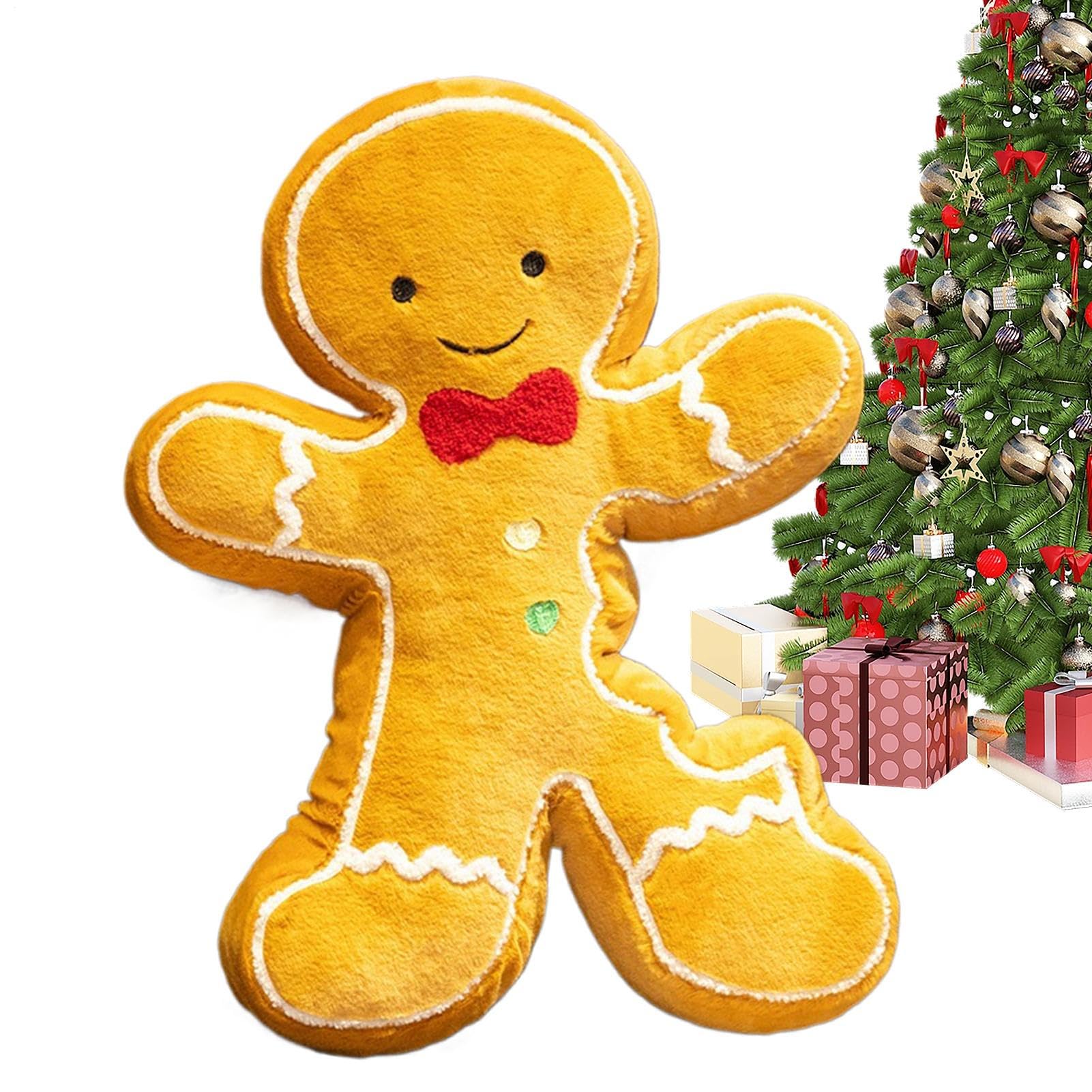 Housse de coussin de Noël bonhomme de pain d épice pour canapé terne en hiver