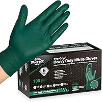 TitanFlex Heavy Duty 6mil Nitrile Gloves Diamond Texture Grip Latex Powder Free Dark Green Industrial S-XXL
