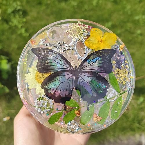 Miniatura 6 de FUNSHOWCASE Caja de almacenamiento giratoria, juego de moldes de silicona de resina epoxi, organizador de 6 capas con tapa y rodamientos,