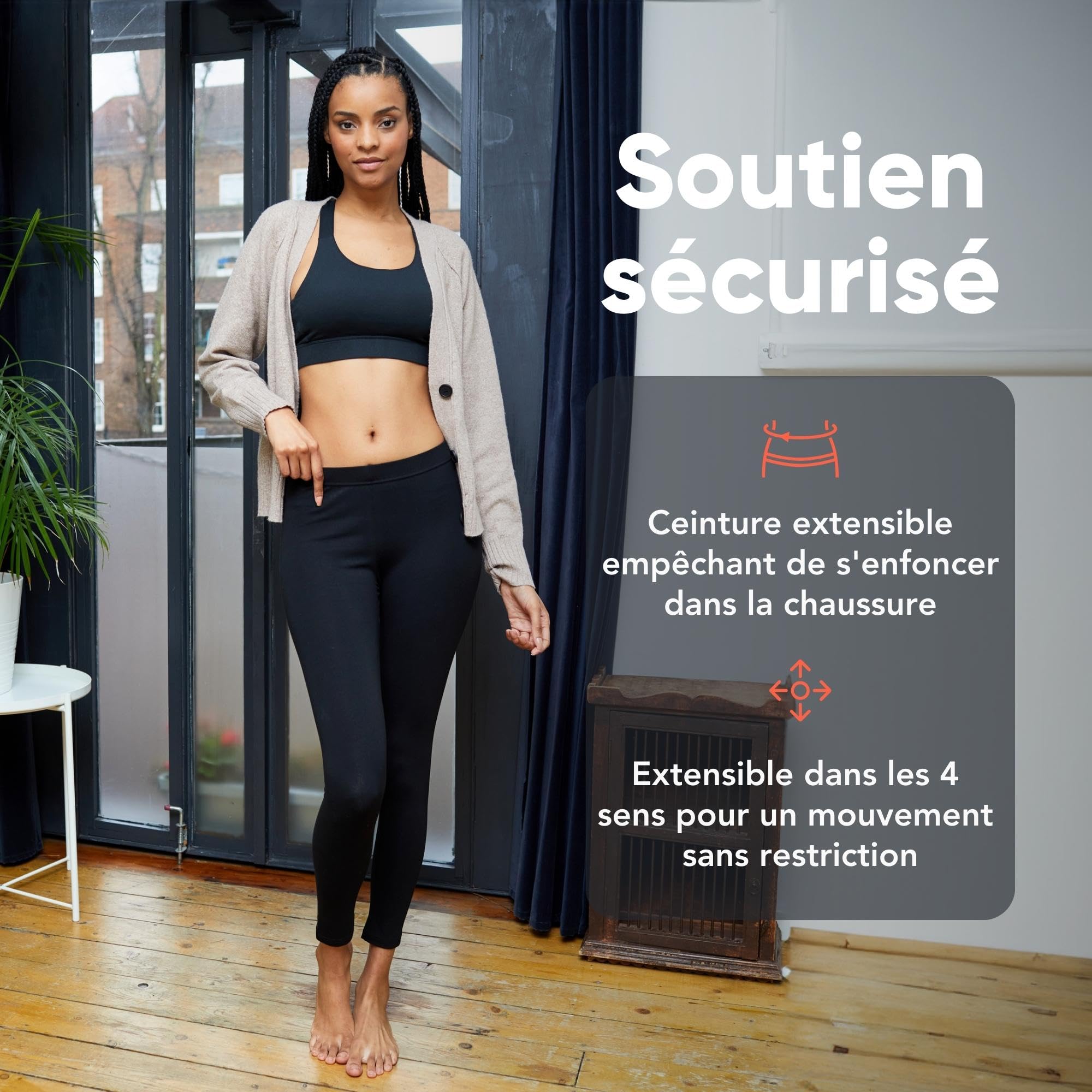 FM London - Lot de 3 Leggins décontractés pour Femmes Leggins élastiques, Coupe ajustée
