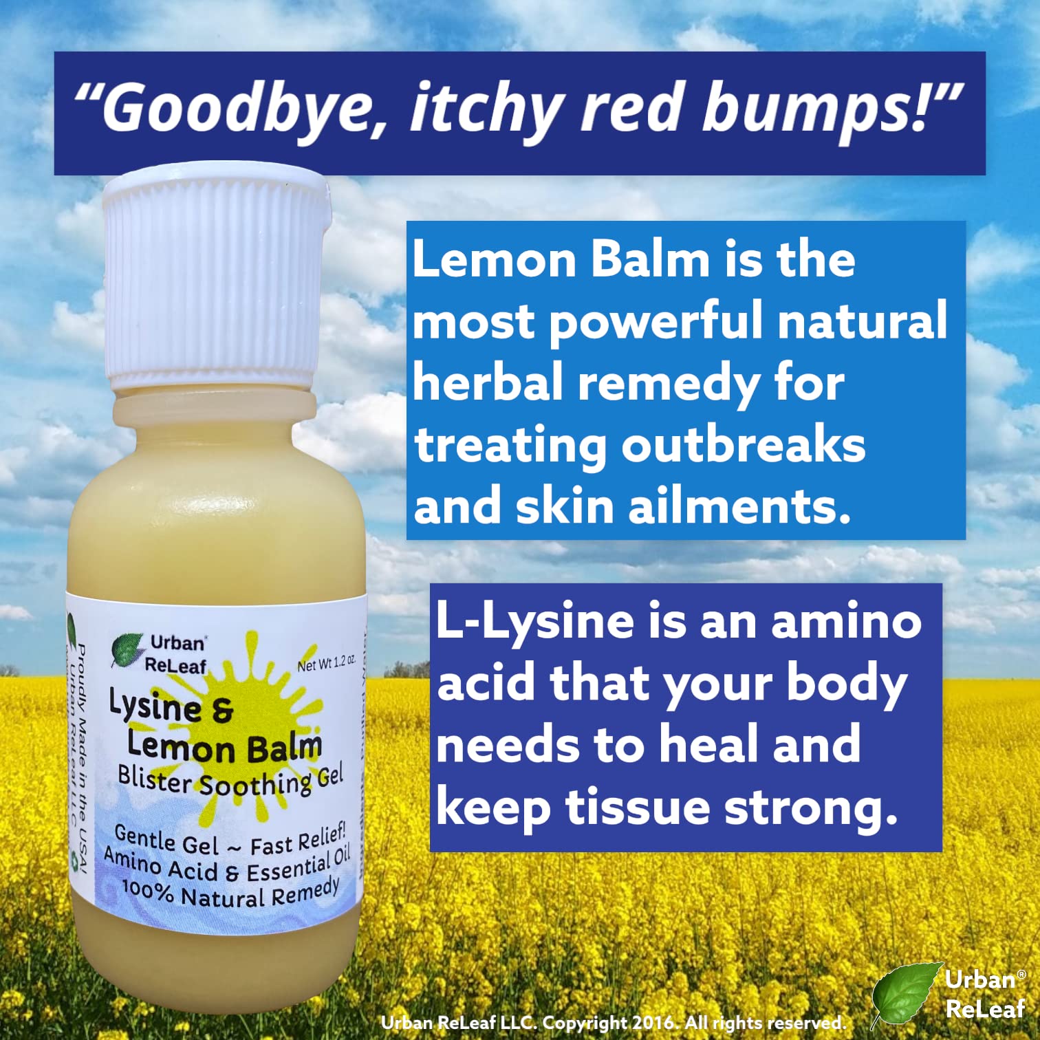 Buy Urban ReLeaf Lysine & Lemon Balm Blister Soothing Gel! for Rashes