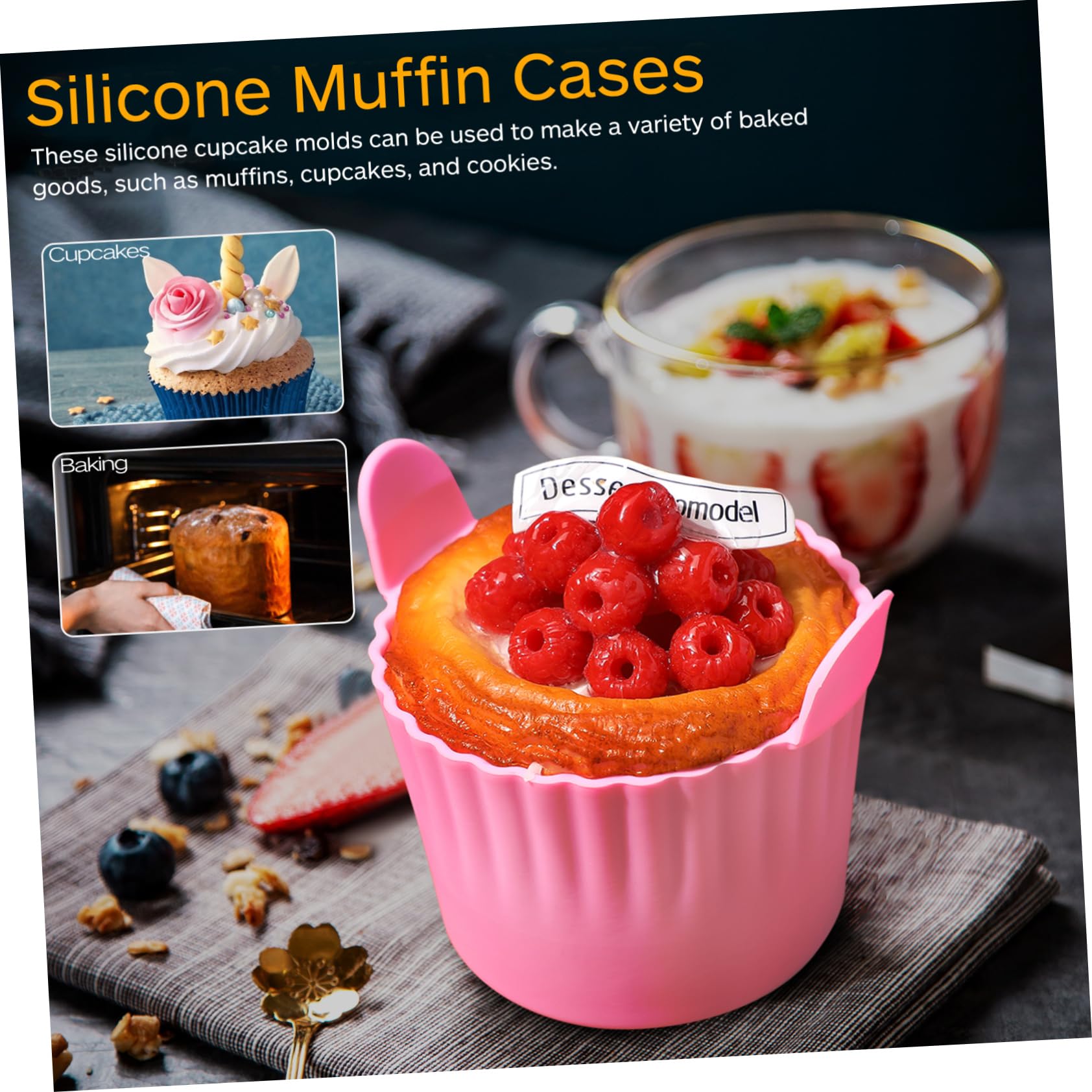 Alipis Lot De 5 Moules À Muffins En Silicone Réutilisables Pour Pâtisserie Familiale 4 Pièces X 5