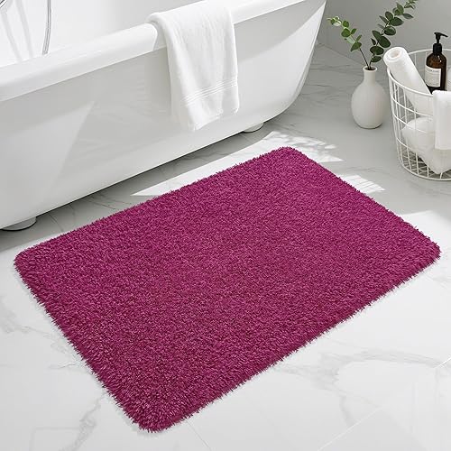 Miniatura 40 de Alfombras de Baño Antideslizantes 24"x16", Alfombrillas de Baño Absorbentes de Secado Rápido, Alfombras de Baño de Microfibra Shaggy, Felpa Extra