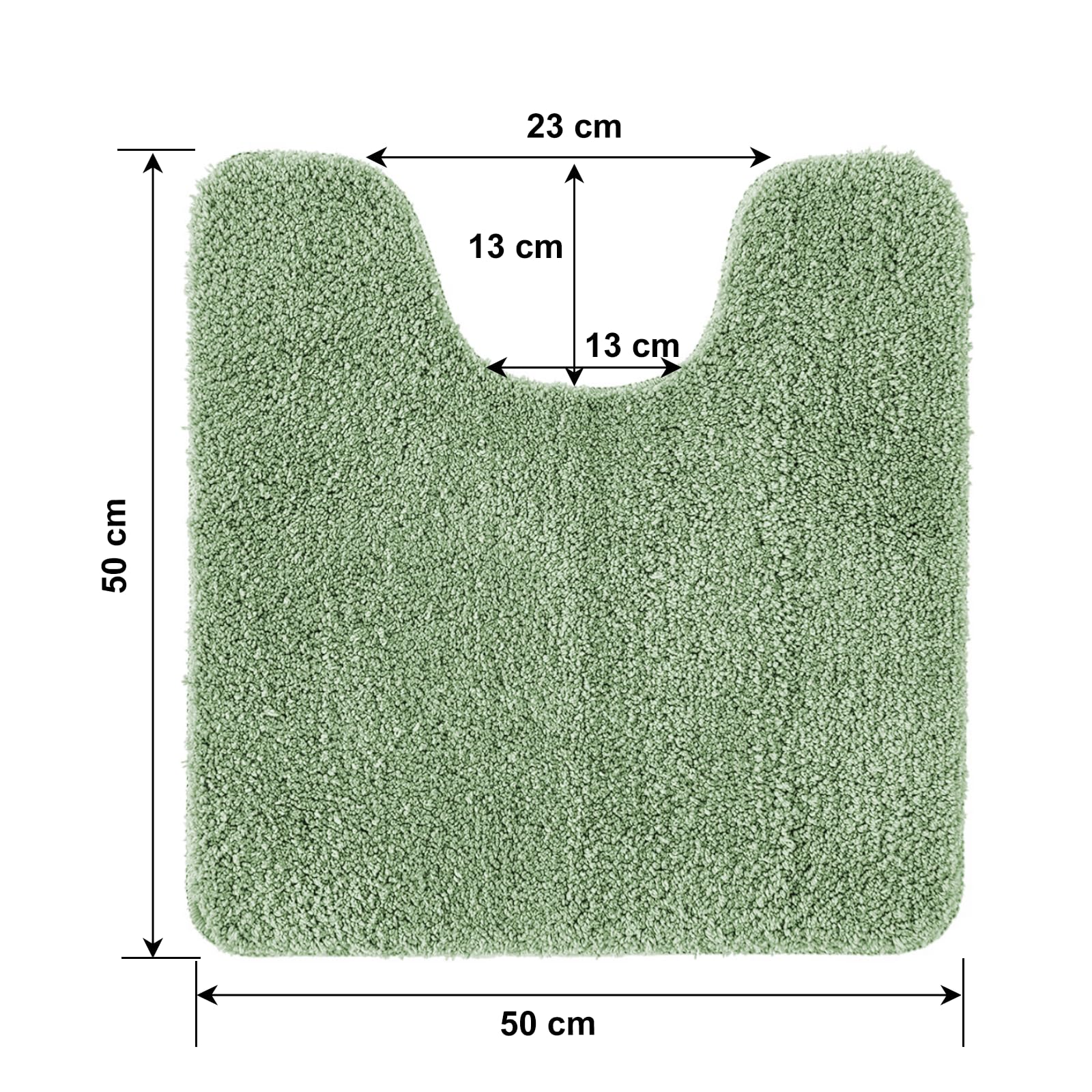 Tapis De Bain Microfibre Épais 2cm Forme U Gris 50x50 Cm - Super Absorbant Antidérapant