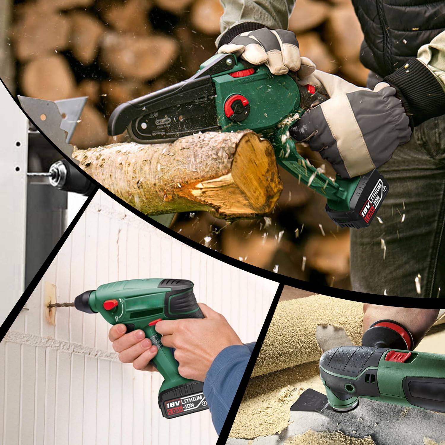 Batería de repuesto de 18 V compatible con herramientas Bosch para casa y jardín, batería de 18 V 5,0 Ah para Gloria Bosch, batería de 18 V PBA PSB PSR