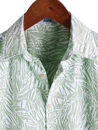 Mens Hawaiian Shirt Short Sleeve Button Down Beach Shirts