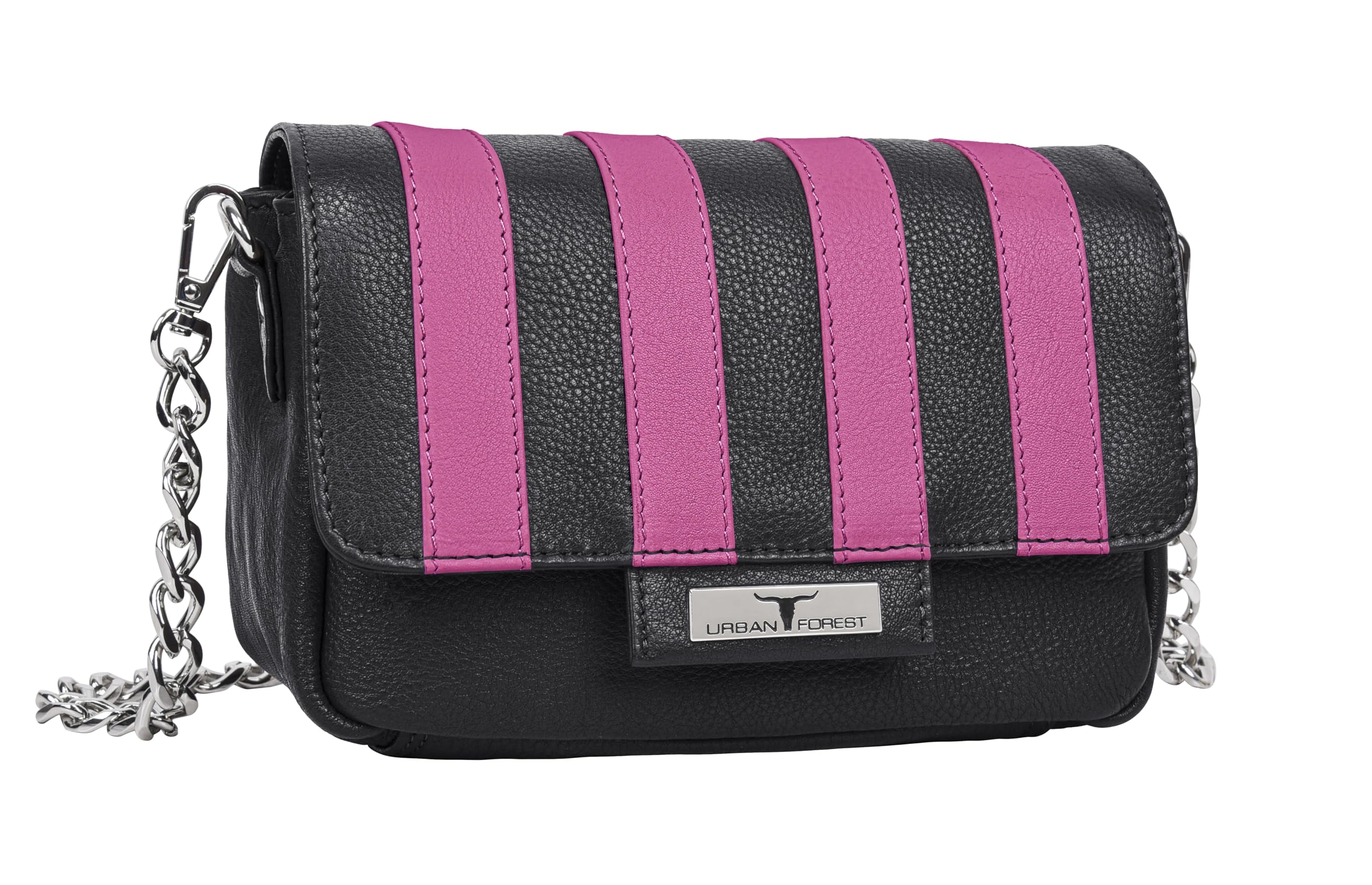 URBAN FOREST Emily Black/Dark Pink Leather Sling Bag for Women (B0CPXXV8DY) Amazon Price History, Amazon Price Tracker