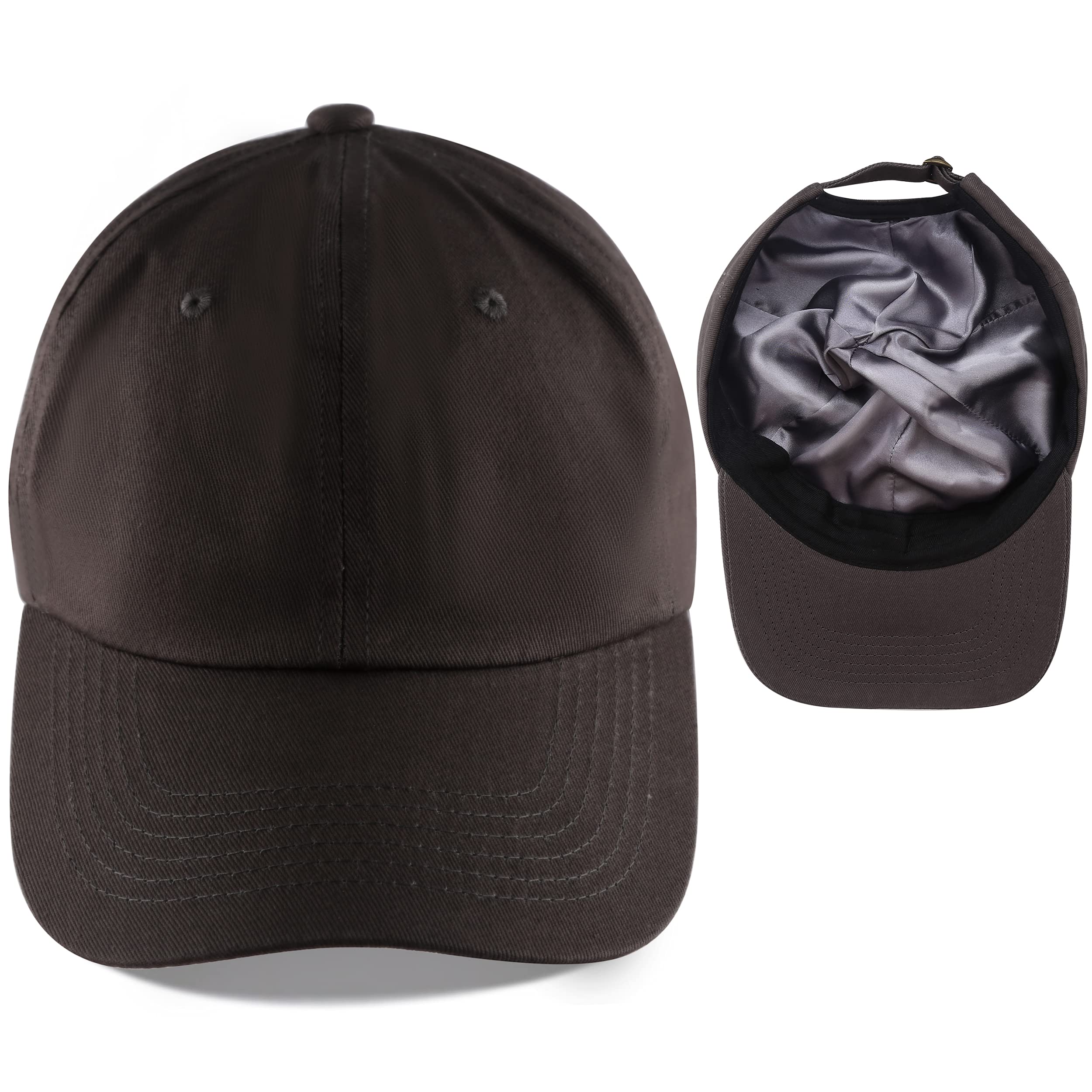 Leotruny Baseball Cap Satin Lined: Silk Lining Help Prevent Frizz Breakage - Sport Adjustable Hat for Women