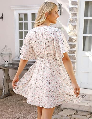 Vista 4 de MISSKY Women's Swiss Dot Mini Dress