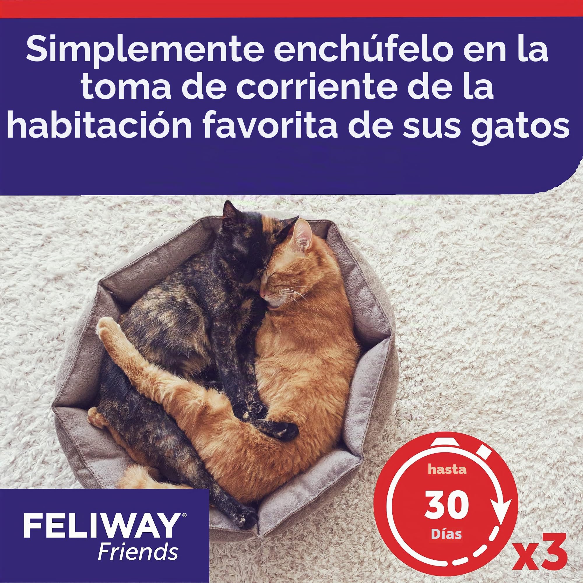 Feliway D89440L Friends - Pack Ahorro de 3 x 30 días, 144 ml