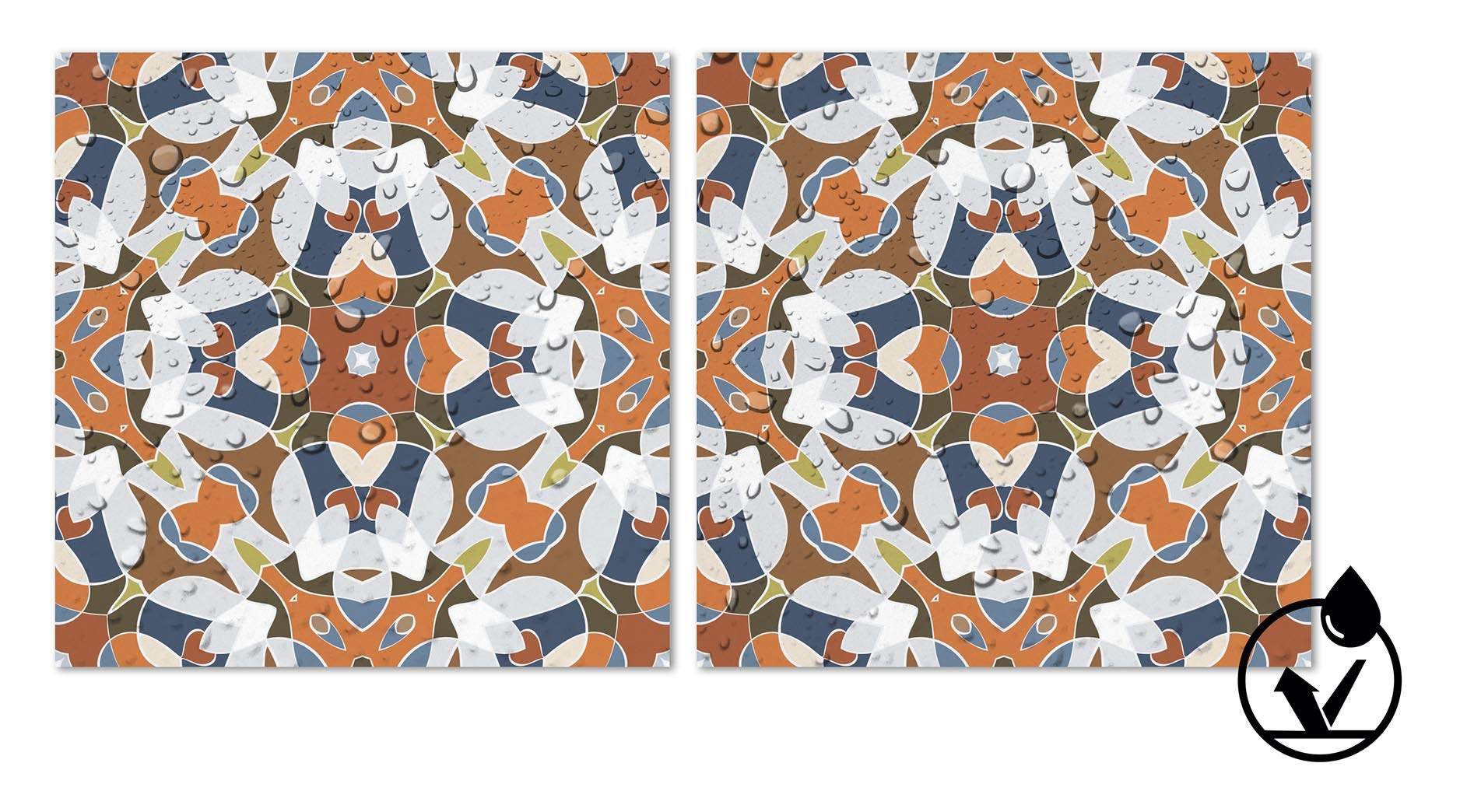 Panorama Azulejos Adhesivos Cocina Baño Pack de 72 Baldosas de 10x10 cm Baldosa Modelo Oriental Original - Revestimiento de Paredes - Cenefas Adhesivas