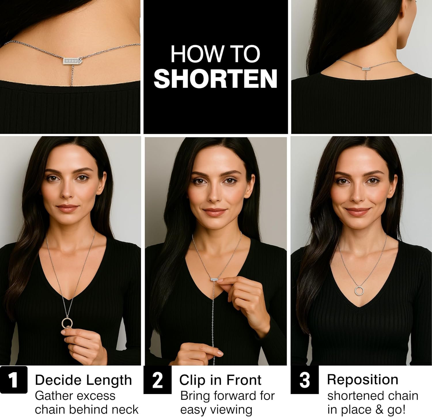 Necklace Shortener 2pc Large Set for Thin Chains 18k Gold and Silver Plated Brass Necklace Shortener Clasp to Shorten and Layer Rope Snake Box Chains