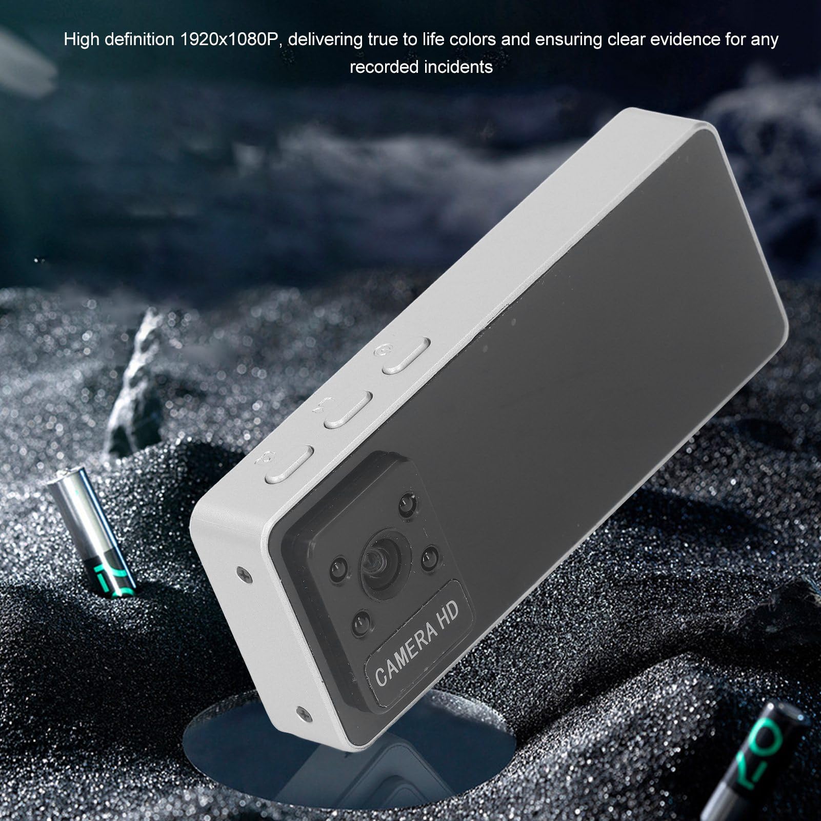 ANGGREK Mini Camera, Brooch Recorder Camera Wide Angle Compact OTG Connect 1920x1080P Portable with Motion Detection for Sports