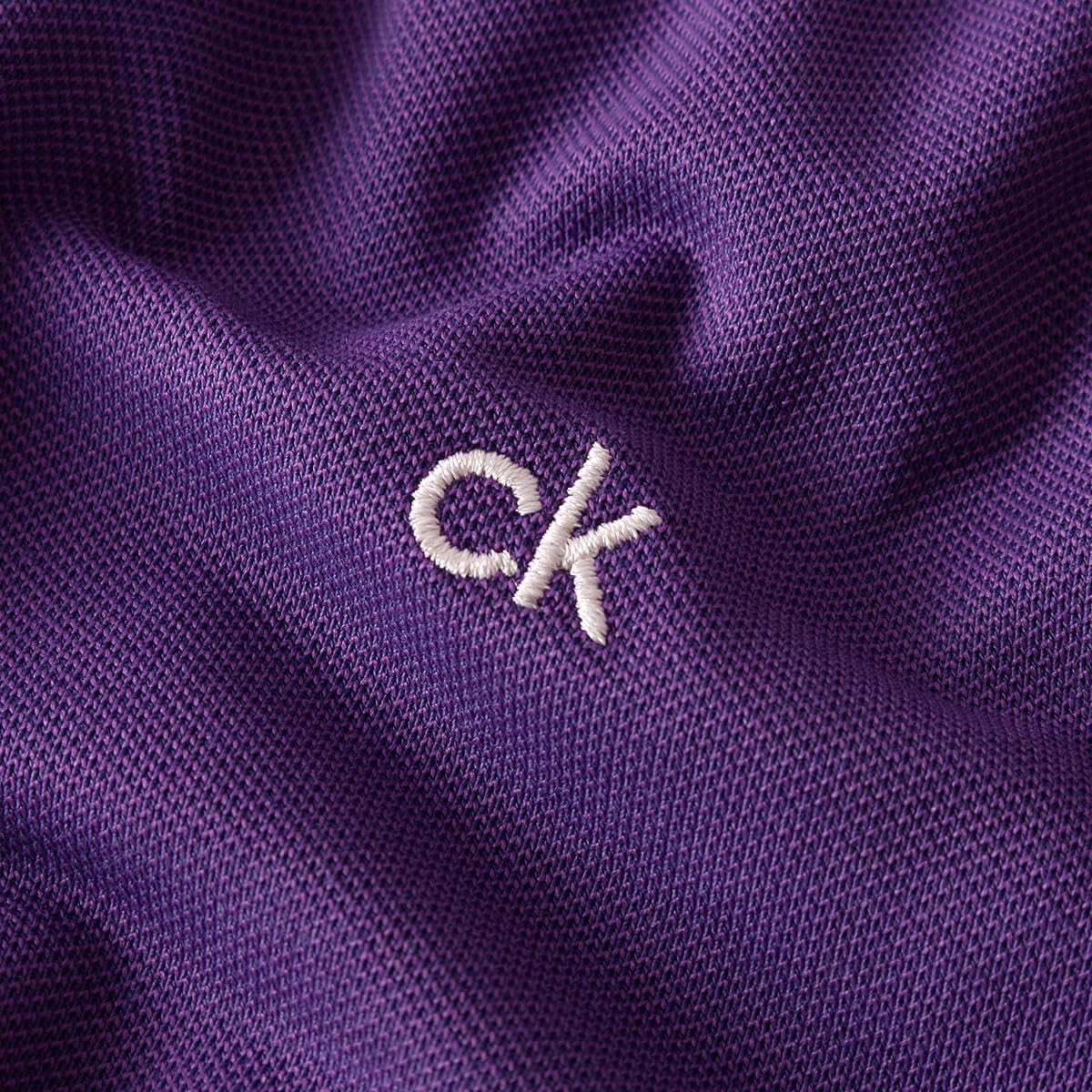Calvin Klein Herren Campus 3 Button Ribbed Collar Golf-Poloshirt - Lila - L