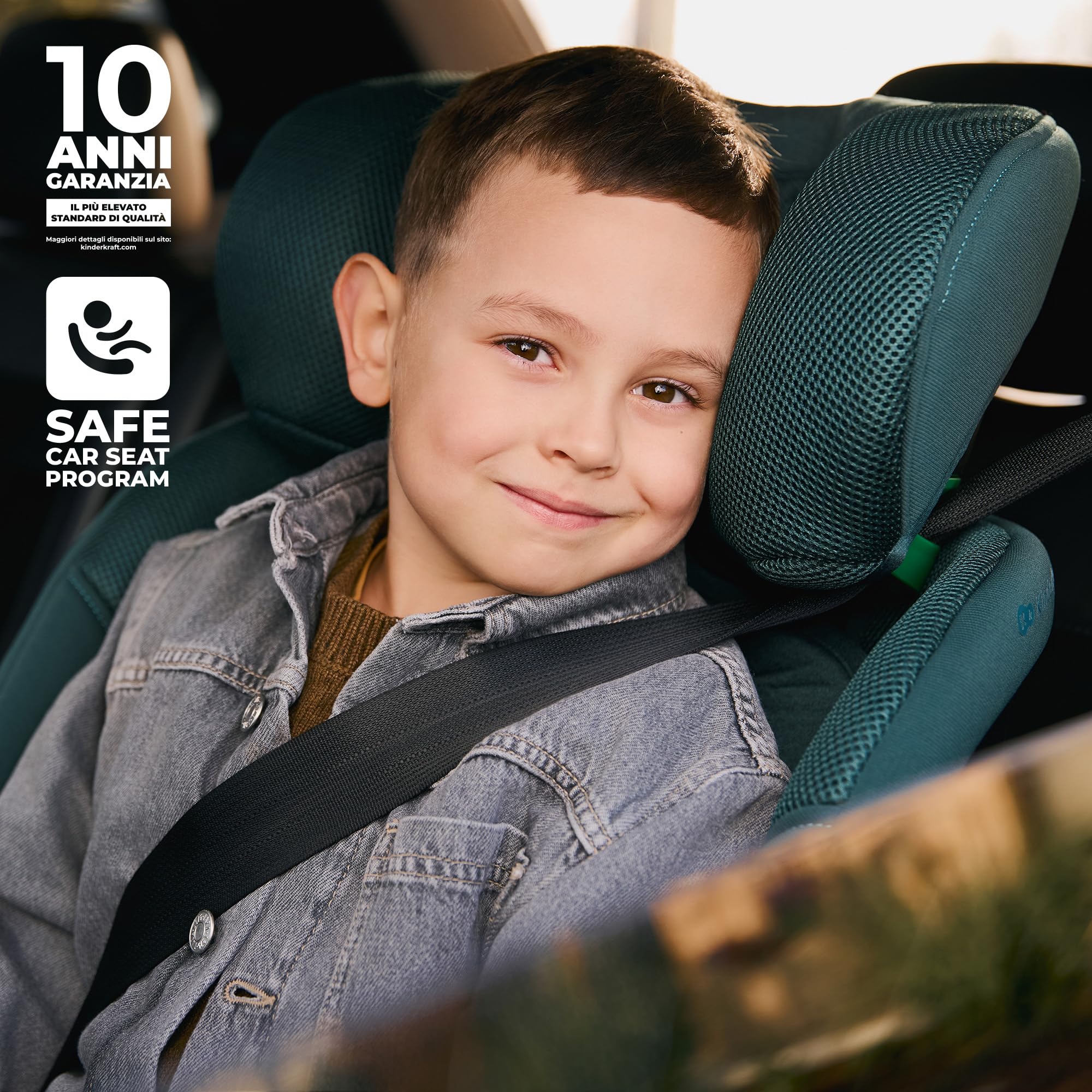 Kinderkraft XRIDER2 Seggiolino auto 0-21 kg, I-SIZE 40-150 cm, Seggiolino 360 girevole, con Isofix Base, Reclinabile Posizione sdraiata, FWF, RWF, reclining, Nero
