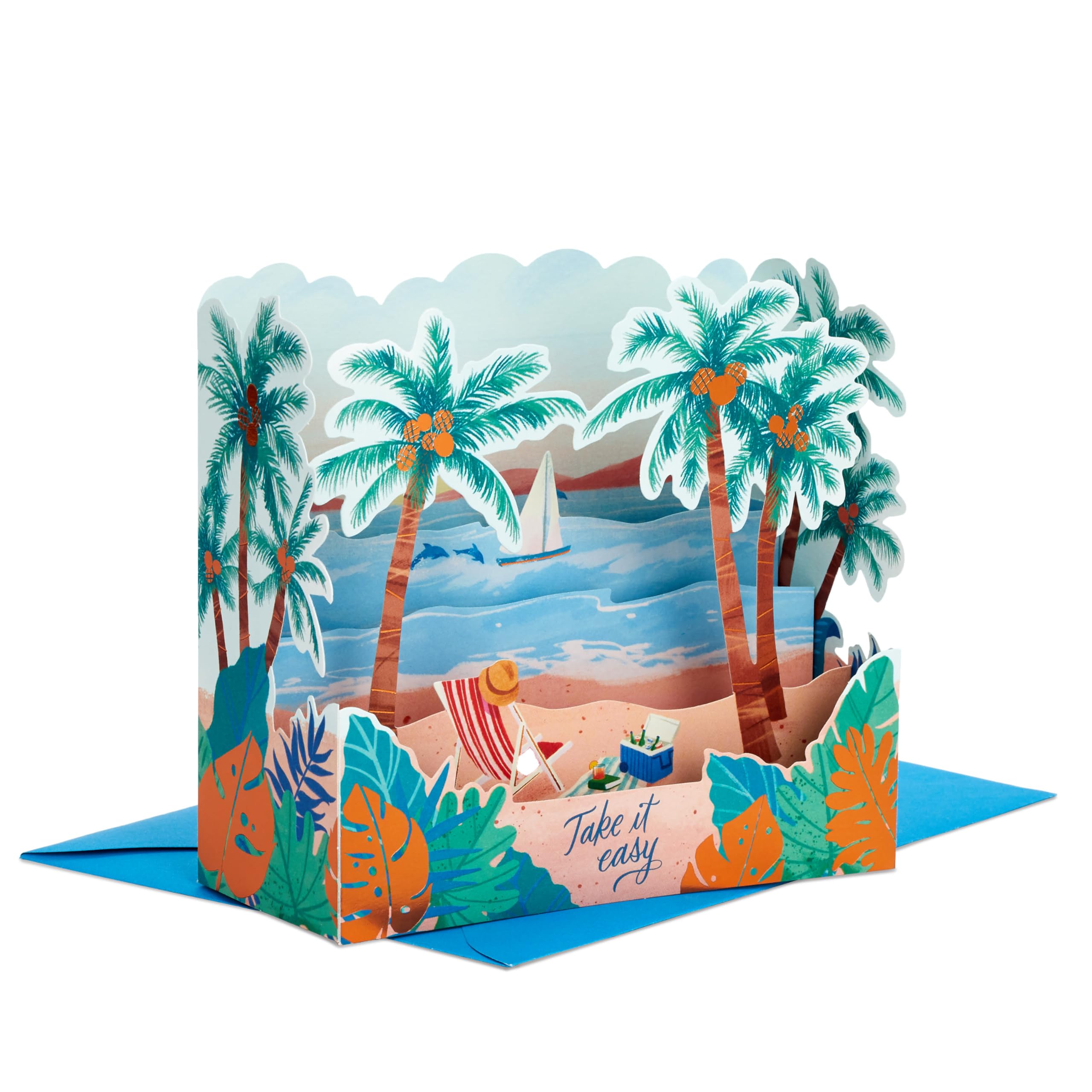 Hallmark Pop Up Birthday Card (Beach) Paper Wonder 3D Card