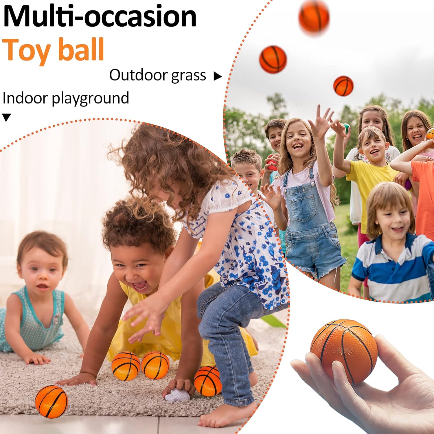 60 Pcs Mini Basketball Stress Balls Mini Basketball Party Favor 2.5'' Inch Mini Foam Sports Ball Squeeze Ball Anxiety Stress Relief for Basketball Party Sports Game Kid Prize Carnival School Gift