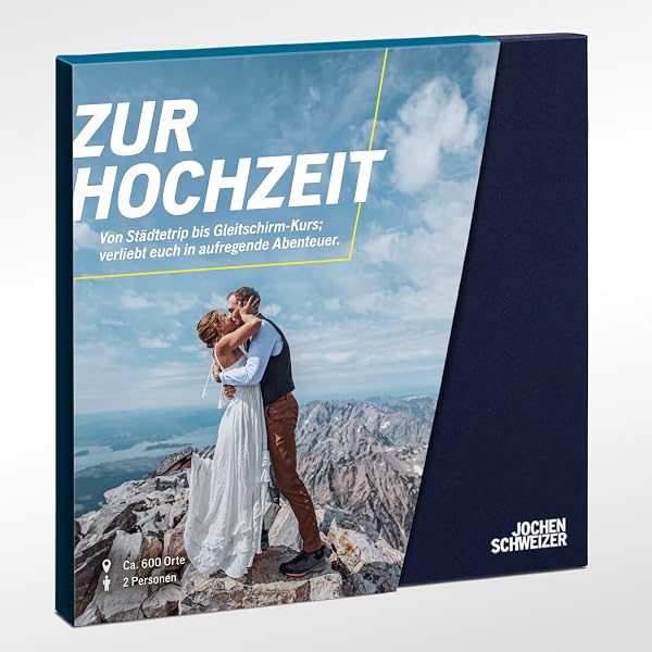 JOCHEN SCHWEIZER Geschenkbox Zur Hochzeit für Zwei, Hochzeitsgeschenk für 2 Personen, freie Erlebnis-Auswahl an ca. 463 Orten - 1