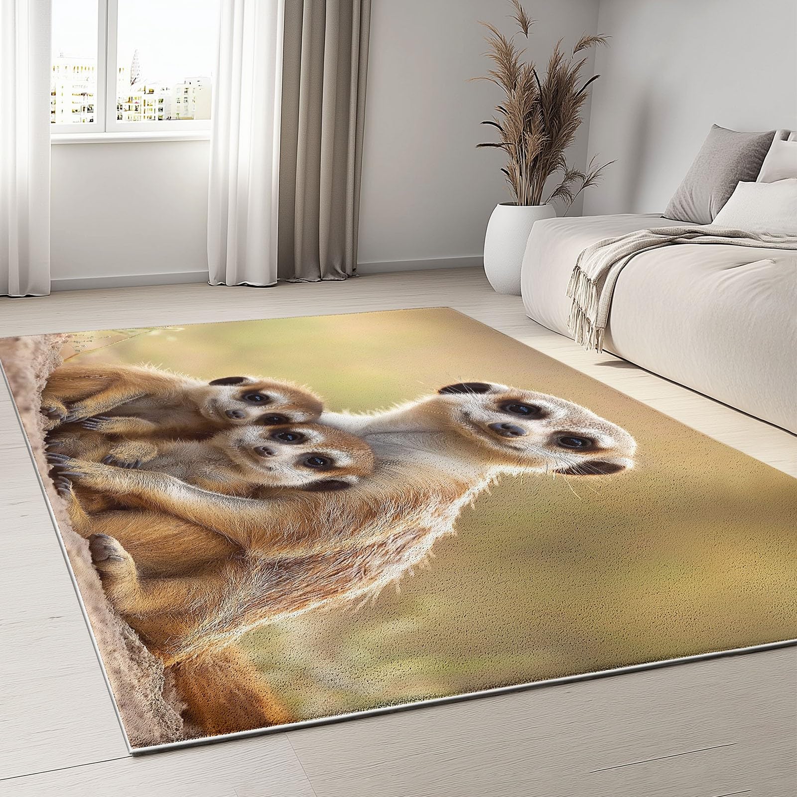 Tapis suricate 140x200 cm tapis de salon intérieur et extérieur
