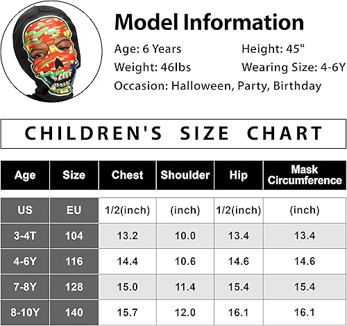 Miniatura 7 de Disfraz de esqueleto brillante para niños, overol de calavera de huesos con capucha, máscara para niños y niñas, disfraz de Halloween de 3 a 10 años