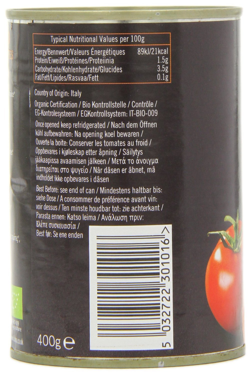 Lot de 6 tomates hachées bio (400 g) - Biona